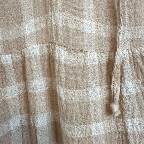 🎉SHOW ME YOUR MUMU Viola Plaid Mini Dress Cream Medium - Picture 9 of 14